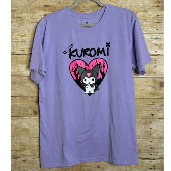 KUROMI SANRIO KAWAII NAUGHTY CASUAL EVERYDAY COTTON CREWNECK T-SHIRT SIZE LARGE - Picture 1 of 2